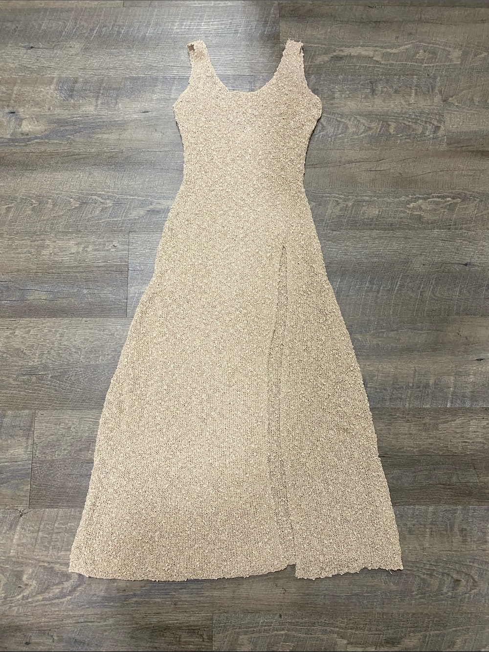 Meshki Cream Textured Maxi Dress